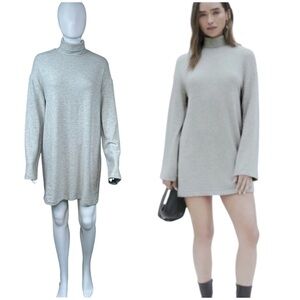 Reformation Aspen Knit Sweater Dress MEDIUM Turtleneck Cozy Preppy QuietLuxury